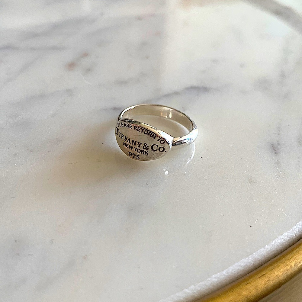 Tiffany and Co. Logo Signet Ring Size 6